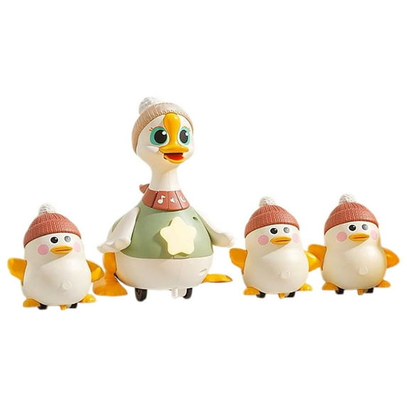 Early Education Toys Family Playing Toys With Ducklings Luminous Crawling Toys For Stomach Play And Interactive Learning Experiences