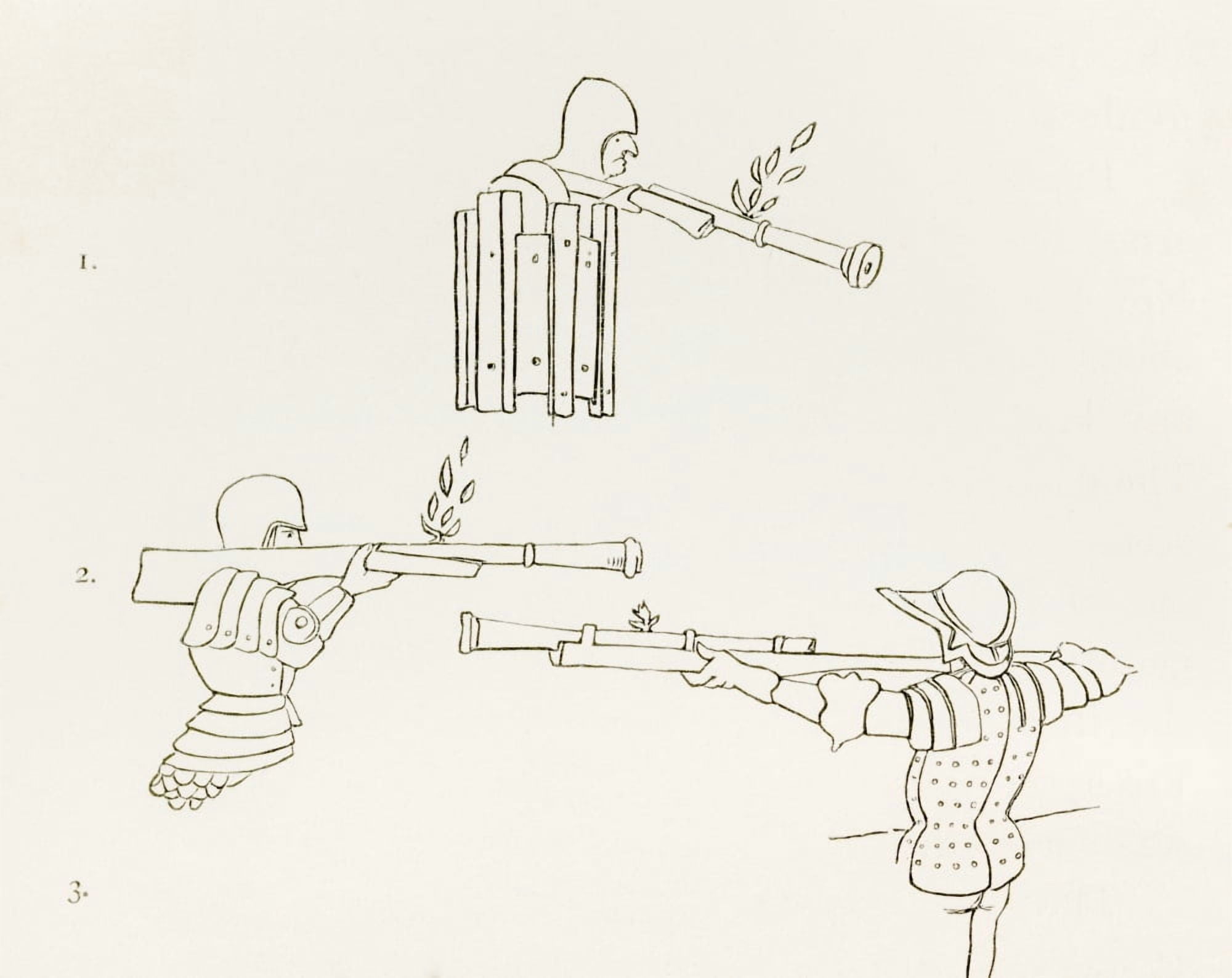 Early Firearms C 1472 From The British Army Its Origins Progress And Equipment Published 1868 Canvas Art - Ken Welsh Design Pics (15 x 12)