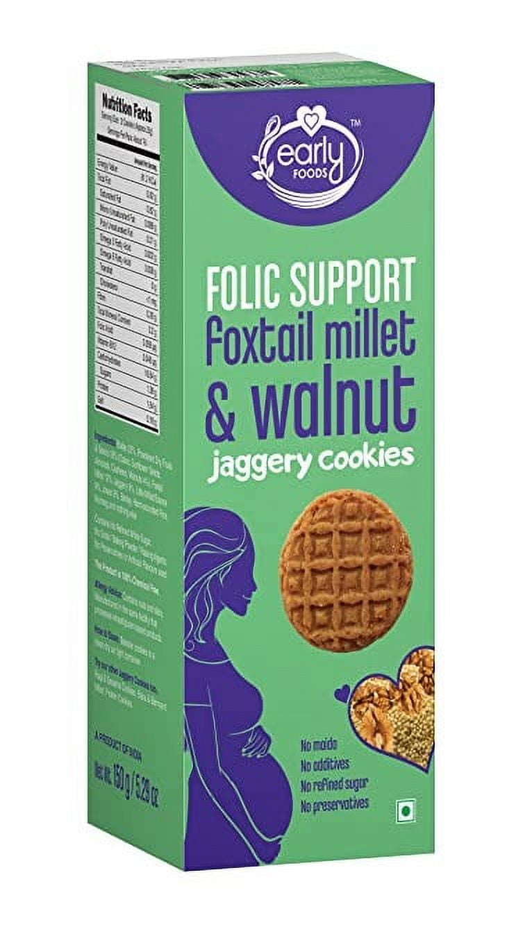 Early Foods Organic Walnut Foxtail Millet Cookies, Healthy Pregnancy