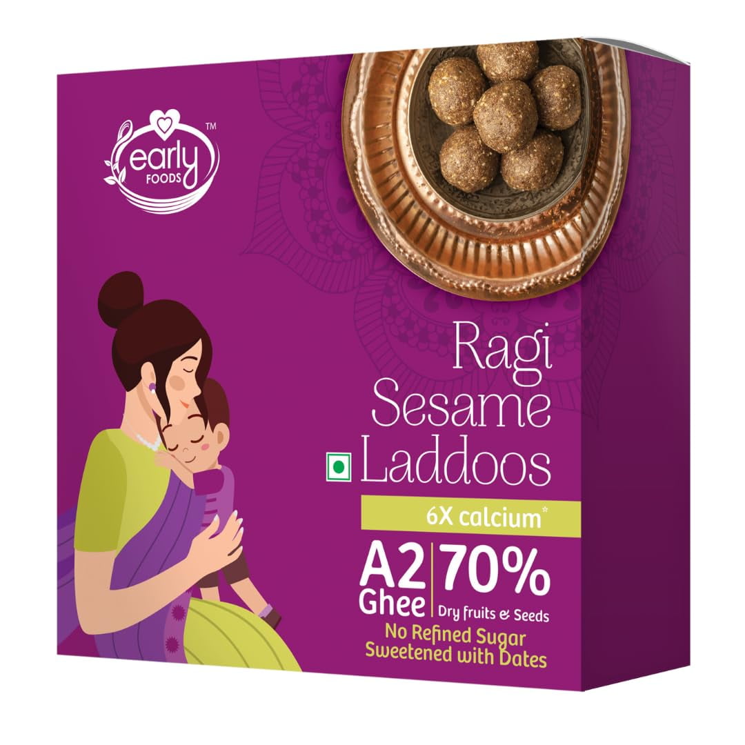 Early Foods Ragi Sesame Seeds Laddoo Sugar Free Laddu A2 Ghee