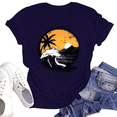 thumbnail image 1 of NAMTYQX Cute Summer Tops for Women Plus Size Short Sleeve Lightweight Cute Graphic Crewneck Loose mit Muster Cool Tops for Women Trendy Navy Size XL, 1 of 3