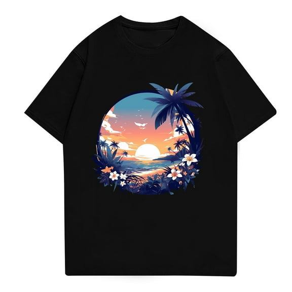 NAMTYQX Mens T-Shirts Baggy Casual Elastic Patterned Crewneck Short Sleeved Lightweight Comfortable Plus Size Boho Mens Shirts Casual Stylish Black Size M