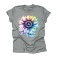 thumbnail image 1 of NAMTYQX Summer Tops for Women 2025 Simple Crew Neck Cool Looses Short Sleeve Lightweight Pattern Plus Size Gemusterte Womens T Shirts Gray Size 2XL, 1 of 3