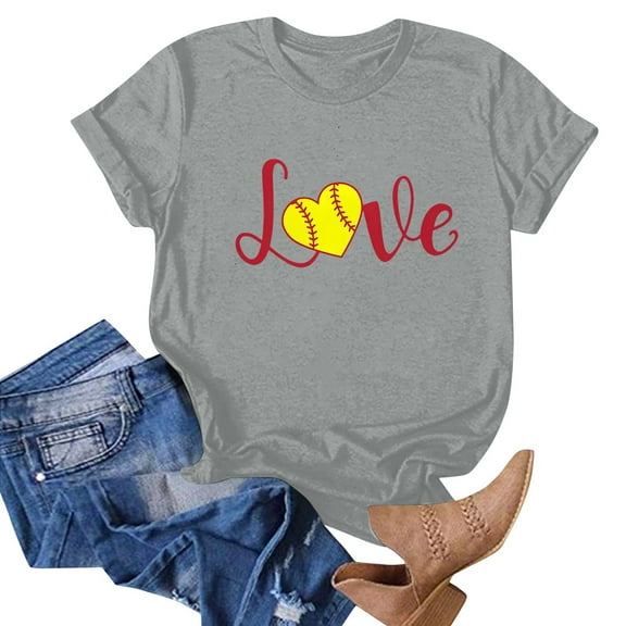 NAMTYQX Tops for Women 2025 Plus Size Lightweight Short Sleeve Cool Muster Print Crew Neck Stylish Baggy Summer Shirts for Women 2025 Gray Size L