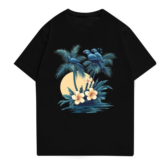 NAMTYQX True Classic T Shirts for Men Airoft Lightweight Patterns Short Sleeved Loose Fit Stretchy Plus Size Crew Neck Casual Lounge Hawaiian Shirts for Men Black Size 2XL