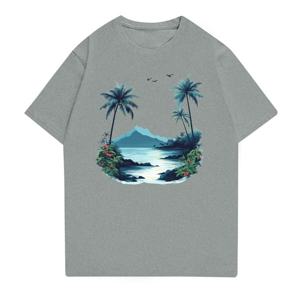 NAMTYQX Tshirts Shirts for Men Boho Casual Patterns Oversized Short Sleeve Relaxed Fit Airoft Lightweight Stretchy Round Neck Mens Shirts Casual Stylish Gray Size XL