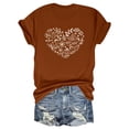 thumbnail image 1 of NAMTYQX Women's Summer Tops Stretch Plus Size Cute Cool Scoop Neck Muster Short Sleeve Graphic Baggy Shirts for Women Brown Size 2XL, 1 of 5