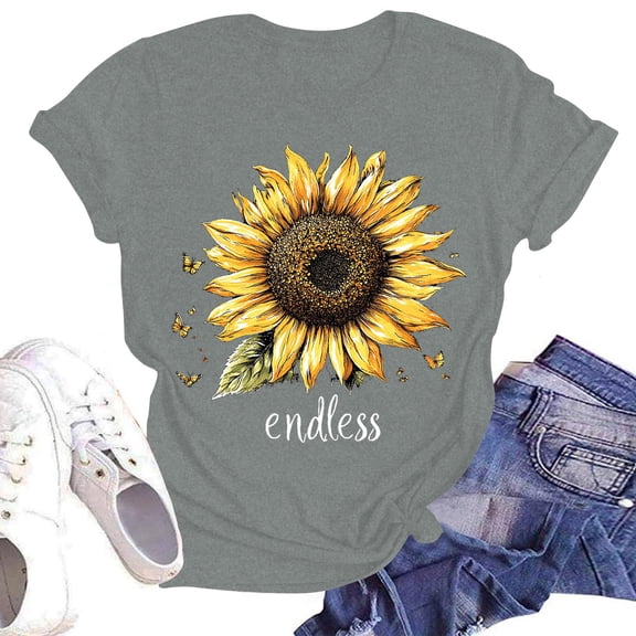 NAMTYQX Womens Graphic Tees Plus Size Print Airoft Print Hawaiian Scoop Neck Short Sleeve Light Boxy Fit Blouses for Women Light Gray Size S