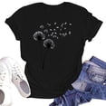 thumbnail image 1 of NAMTYQX Womens Oversized Tee Shirts Breathable Stretchy Patterns Short Sleeve Plus Size O-Neck Loose Fitting Gemustert Cute Women's T-Shirts Black Size L, 1 of 4
