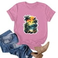 thumbnail image 1 of NAMTYQX Womens Shirts Dressy Casual Short Sleeve Lightweight Cool Oversized Graphic Print Loose Crew Neck Stylish Casual Tops for Women Pink Size S, 1 of 3