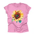 thumbnail image 1 of NAMTYQX Womens Summer Shirts Stretch Baggy Soft Scoop Neck Basic Muster Short Sleeve Plus Size Patterned Short Sleeve Blouses for Women Pink Size S, 1 of 3