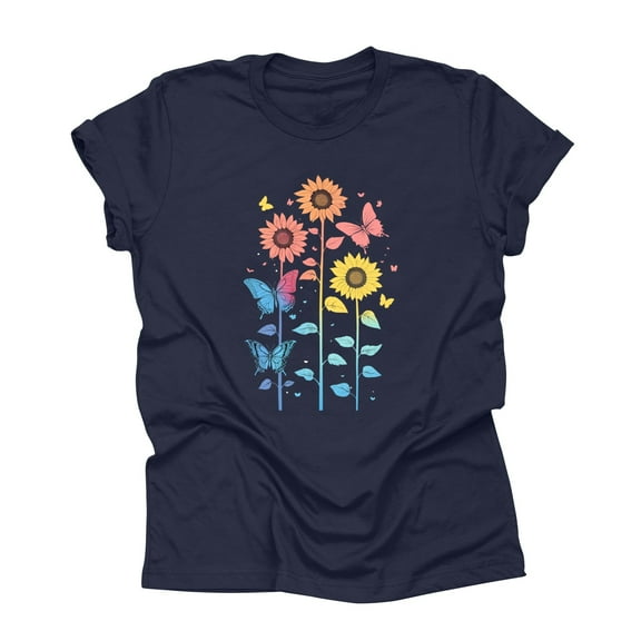 NAMTYQX Womens Tops Dressy Casual Cool Print Hawaii Short Sleeve Plus Size Relaxed Fit Graphic O-Neck Lightweight Womens Summer Tops 2025 Dark Blue Size XL