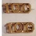 thumbnail image 1 of Early/Mid 1900s Brass C-Clasp "100" Collar Devices 3/8"H Hat / Lapel Pins Set, 1 of 3