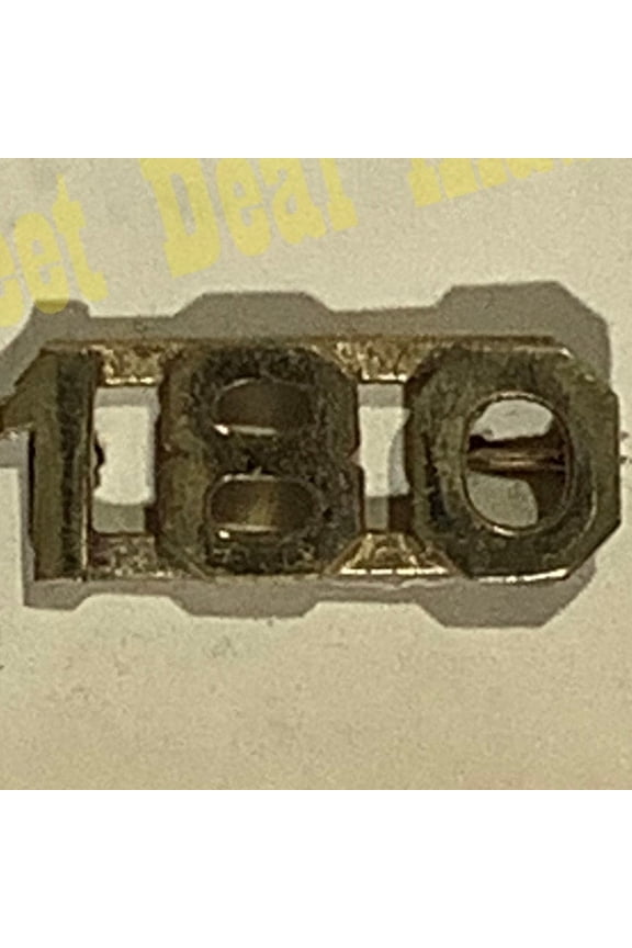 Early/Mid 1900s Brass C-Clasp Number "180" Collar Device 3/8"H Hat / Lapel Pin