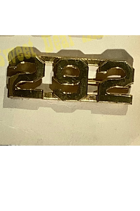 Early/Mid 1900s Brass C-Clasp Number "292" Collar Device 3/8"H Hat / Lapel Pin