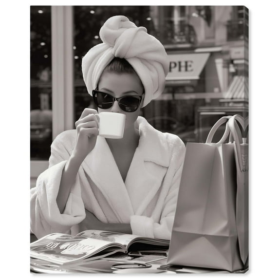 Early Morning Coffee Canvas Fashion Prints by Art Remedy, Gallery Wrapped, 16 x 20