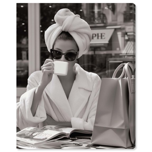 Early Morning Coffee Canvas Fashion Prints by Art Remedy, Gallery Wrapped, 20 x 24