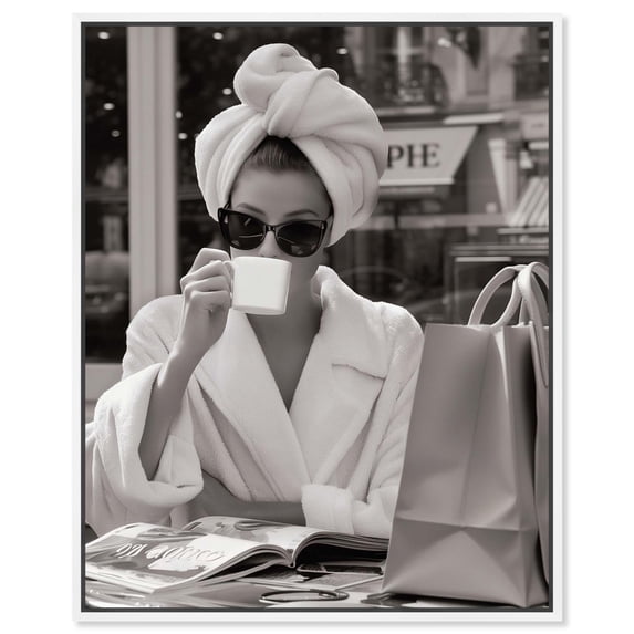 Early Morning Coffee Canvas Fashion Prints by Art Remedy, White Frame, 20 x 24