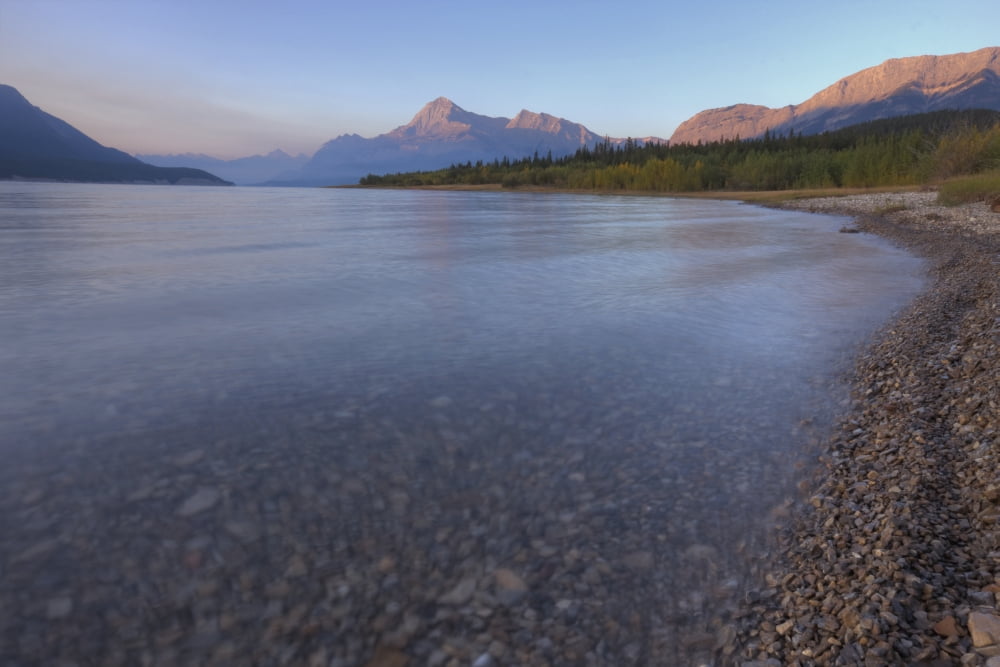 Early Morning On Abraham Lake On The Edge Of Canadian Rockies Alberta Canvas Art - Dan Jurak Design Pics (17 x 11)