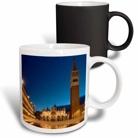 3drose, Early Morning Reflections, Piazza San Marco, Venice, Veneto, Italy, 11oz Magic Transforming Mug