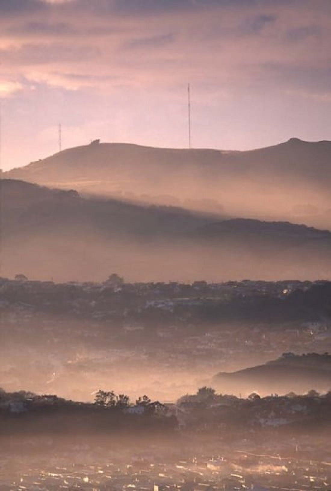 Early Morning over Dunedin and Otago Peninsula New Zealand Canvas Art - David Wall DanitaDelimont (25 x 37)