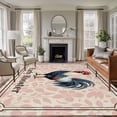 thumbnail image 1 of Early Rooster Area Rugs 5'x8', Washable Small Throw Rugs for Classroom Bedroom, Pink Spring Farmhouse Leaves Burlap Indoor Outdoor Rug Non-Slip Low Pile Carpet Runner Reversible Floor Mats, 1 of 8