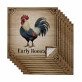 thumbnail image 1 of Early Rooster Cloth Napkins, Brown Spring Farmhouse Vintage Chicken Washable and Reusable Dinner Napkins Set of 8, Table Napkin for Kitchen Party Birthday Wedding Hotel Housewarming 20"x20", 1 of 9