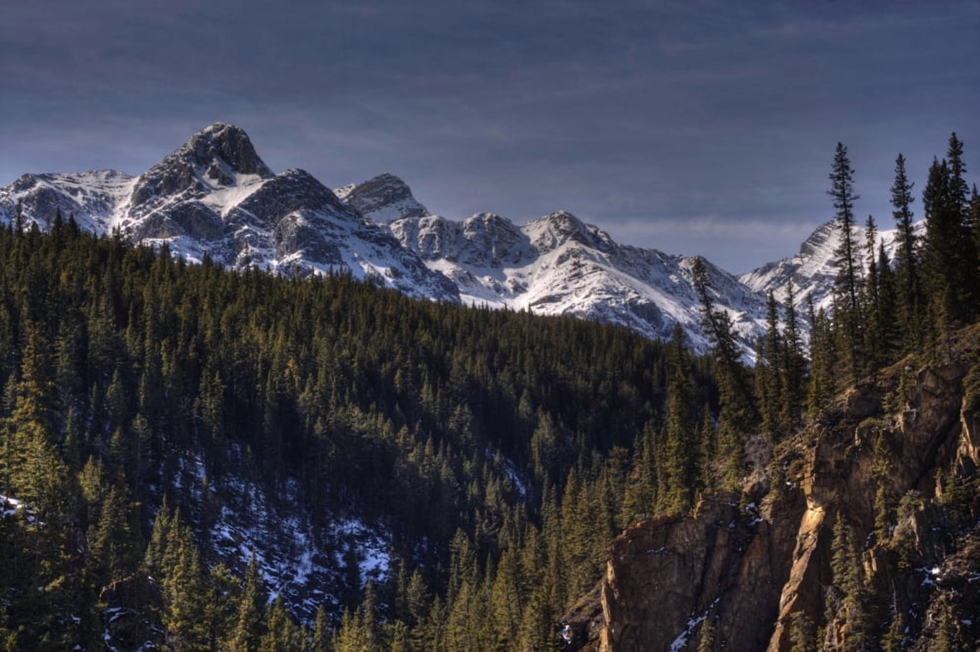 Early Snowfall In The Kootenay Plains On The East Slope Of The Alberta Rockies Canvas Art - Dan Jurak  Design Pics (34 x 22)