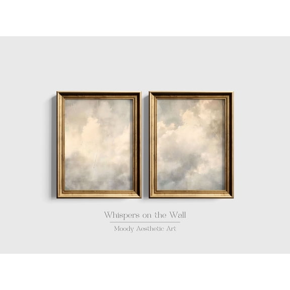 Early Spring Cloud Painting Moody Cloud Minimalist Poster, Set 2, Poster Only