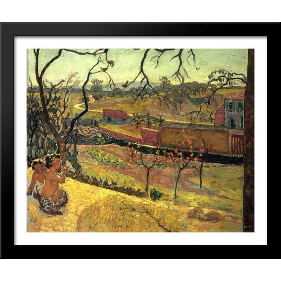 Early Spring (Little Fauns) 34x28 Large Black Wood Framed Print Art by Pierre Bonnard