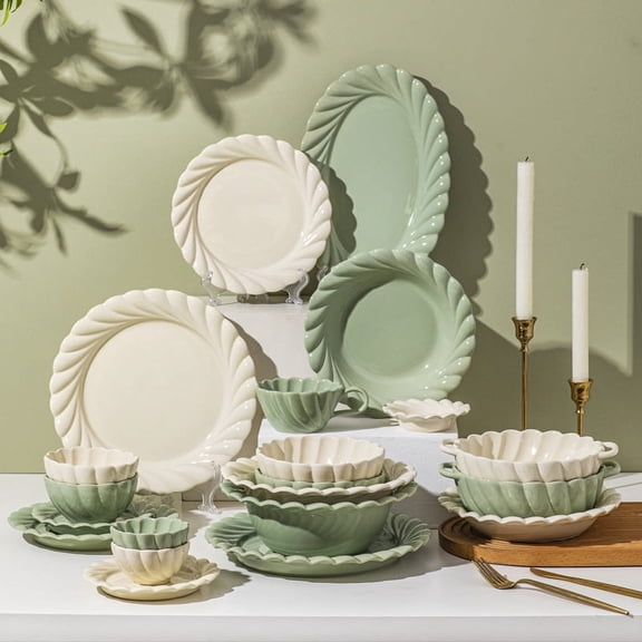 Early Spring Series Dishes Set Household ins Style Ceramic Tableware Underglaze Color Rice Bowl Light Luxury Modern