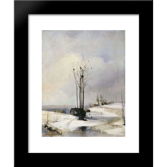 Early Spring. Thaw 20x24 Framed Art Print by Aleksey Savrasov