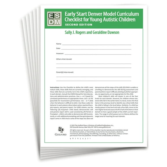 Early Start Denver Model Curriculum Checklist for Infants and Young Autistic Children, (Paperback)