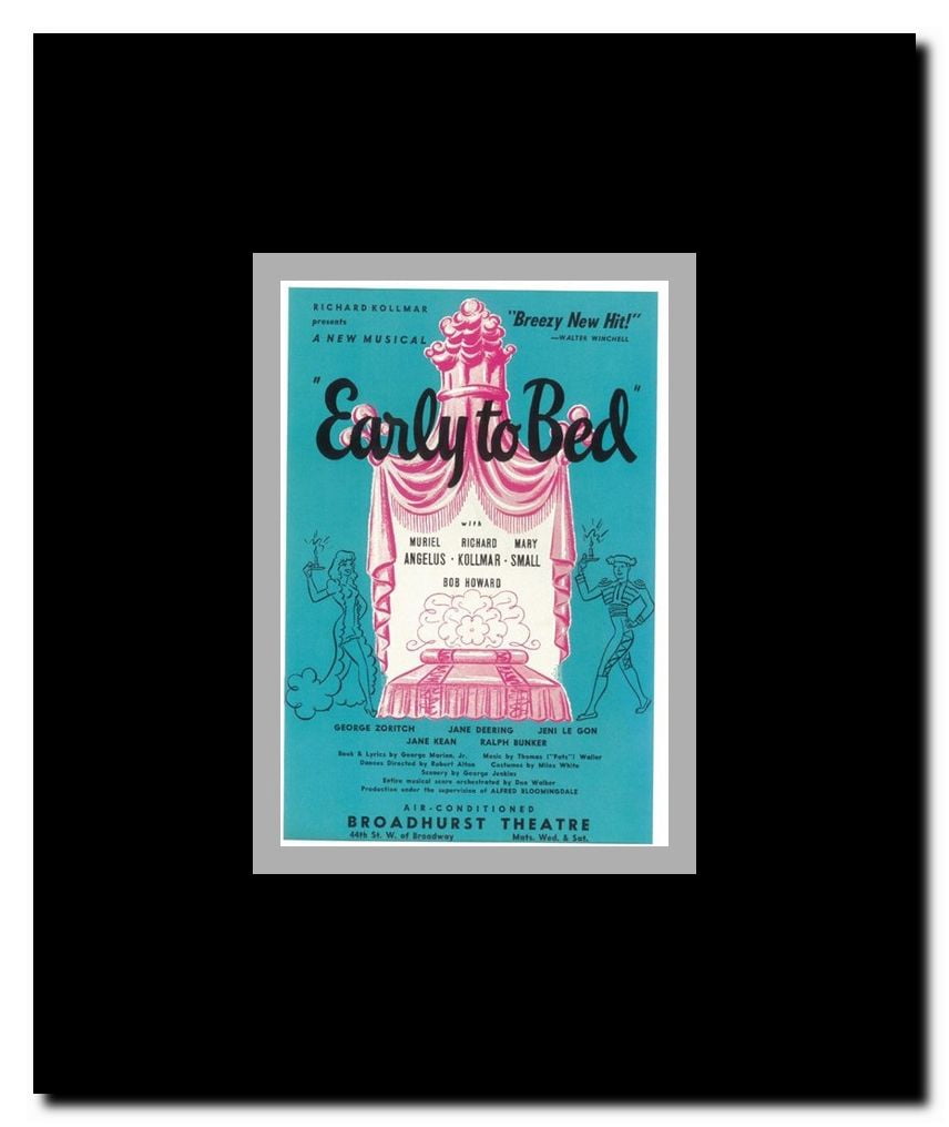 Early To Bed (Broadway) Framed Movie Poster