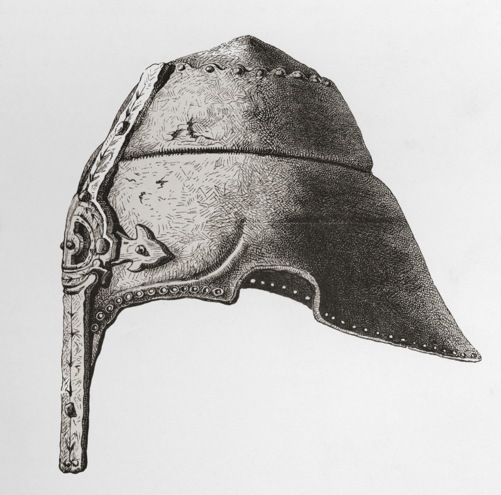 An Early Twelfth Century Nasal Helmet From The British Army Its Origins Progress And Equipment Published 1868 Canvas Art - Ken Welsh Design Pics (24 x 24)