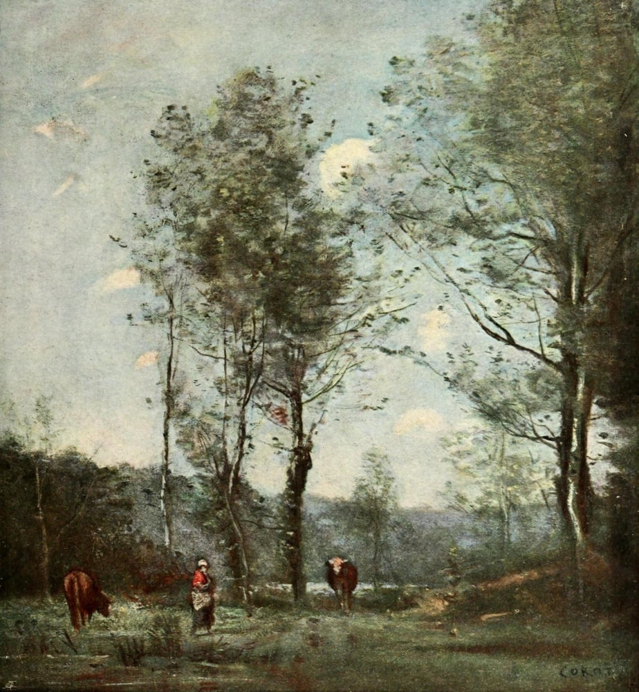 Early hour Corot & Millet 1902 Canvas Art - Jean-Baptiste Camille Corot (18 x 24)