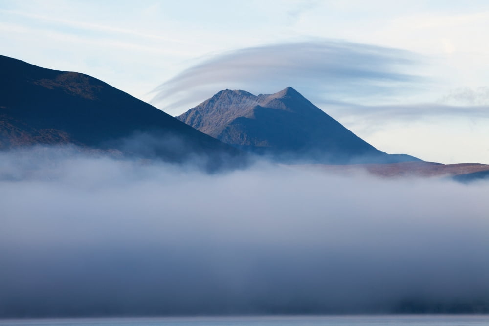 Early morning mist over lough leaneKillarney county kerry ireland Canvas Art - Peter Zoeller Design Pics (19 x 12)