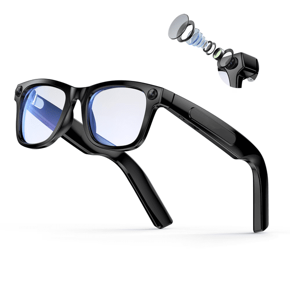 EarlySincere 2026 Ai Smart Glasses for Men Women, 8mp 4k Hd Camera Glasses, 410mah Battery, Supports Photo/Video/Audio Recording, Ai Voice Control, Ai Glasses with Bluetooth Calling(photochromism)