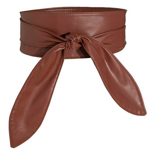 Earnda Women Obi Belt Fashion Wrap Around Wide Waistband Belt Coffee