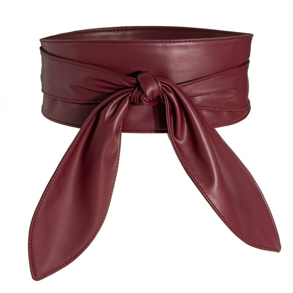 Earnda Women Obi Belt Fashion Wrap Around Wide Waistband Belt Wine