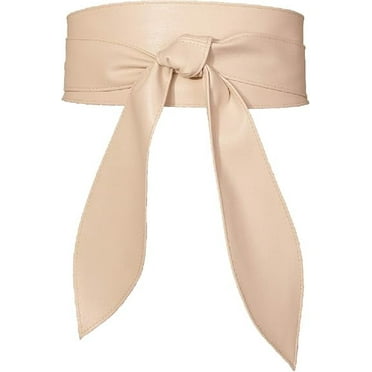 Earnda Womens Fashion Obi Belt Wrap Wide Cinch Solid Color Belts Beige Medium
