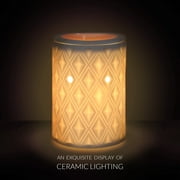 Earnest Living Wax Melt Warmer for Scented Wax Cubes Candle Warmer Electric Ceramic Oil Burner White