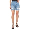 thumbnail image 1 of Earnest Sewn Women's Cutoff Distressed Denim Shorts Blue Size 33, 1 of 3