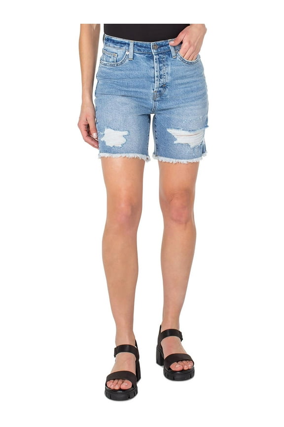 Women's Cutoff Distressed Denim Shorts Blue Size 33