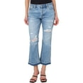 thumbnail image 1 of Earnest Sewn Womens Distressed Mid-Rise Bootcut Jeans, 1 of 2
