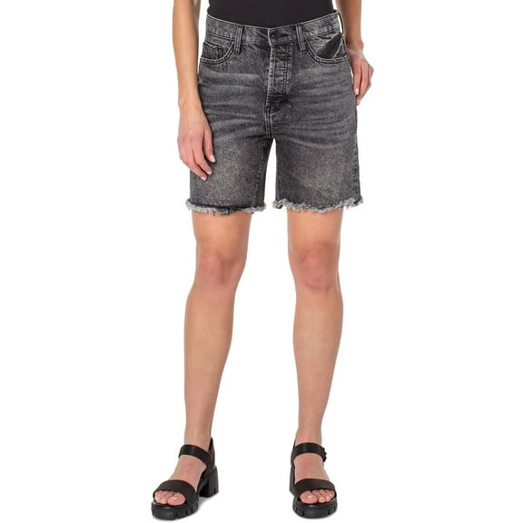 Earnest Sewn Womens Faded Mini Denim Shorts