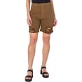 thumbnail image 1 of Earnest Sewn Womens Frayed Hem Midi Cutoff Shorts, 1 of 1
