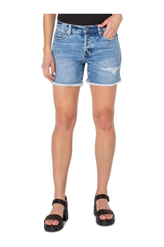 Earnest Sewn Womens Light Wash Mini Denim Shorts Riely 27