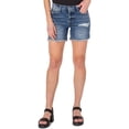 thumbnail image 1 of Earnest Sewn Womens Light Wash Mini Denim Shorts, 1 of 3