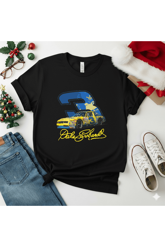 Earnhardt Yellow Number Three Stock Car Racing Legend Retro Track Fan Unisex T-Shirt V18484, S-5XL